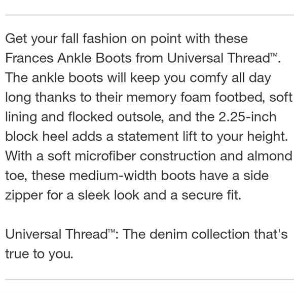 Universal Thread Woman's Frances Ankle Boots ~ Brown - Picture 5 of 15